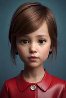 3d pixar style little girl octane render. Generative ai. photo