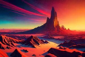 Nebula colorful mountain. . photo