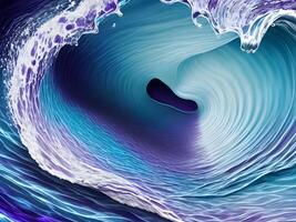 Sea water wave blue purple texture background. Generative ai. photo