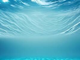 underwater blue water flow background. Generative ai. photo