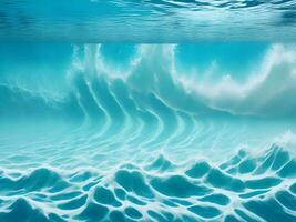 underwater blue water flow background. Generative ai. photo