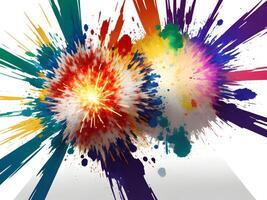 colorful explosions isolated on transparent background. . photo