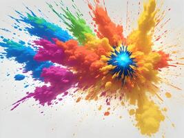 colorful explosions isolated on transparent background. . photo