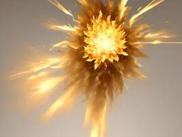 golden explosions isolated on transparent background. . photo