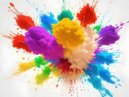 colorful explosions isolated on transparent background. . photo