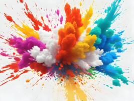 colorful explosions isolated on transparent background. . photo