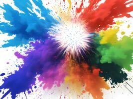colorful explosions isolated on transparent background. . photo