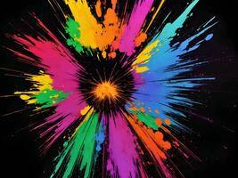 colorful explosions with clouds isolated on transparent background. . photo