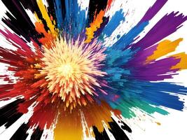 colorful explosions isolated on transparent background. . photo