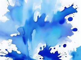 Abstract artistic blue watercolor splash object background. . photo