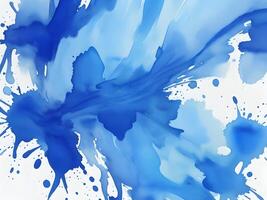 Abstract artistic blue watercolor splash object background. Generative ai. photo