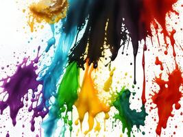 Colorful explosion with high-speed vivid color powder. Generative ai. photo