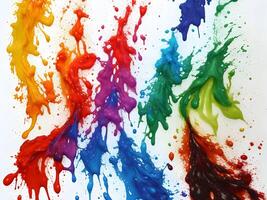 Colorful explosion with high-speed vivid color powder. . photo
