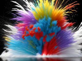 Colorful explosion with high-speed vivid color powder. . photo