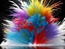 Colorful explosion with high-speed vivid color powder. Generative ai. photo