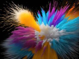 Colorful explosion with high-speed vivid color powder. Generative ai. photo