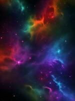 colorful nebula galaxy on a black background. Generative ai. photo