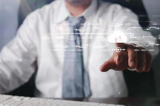 Digital transformation technology strategy, IoT, internet of things. transformation of ideas and the adoption of technology in business in the digital age. Ai photo