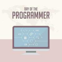 Day of the Programmer vintage banner or greeting card vector