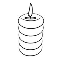 candle line art home decor vector illustration