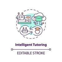 2D multicolor icon representing intelligent tutoring in AI, isolated vector illustration, futuristic education.