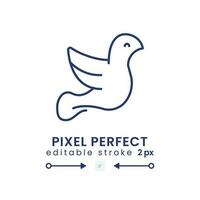Peace linear desktop icon. Nonviolence movement. Nonprofit organization. Religious charity. Pixel perfect, outline 2px. GUI, UX design. Isolated user interface element for website. Editable stroke vector
