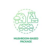 Mushroom based package green gradient concept icon. Plastic replacement. Agricultural waste. Mycofoam idea thin line illustration. Isolated outline drawing vector