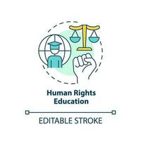 Human rights education concept icon. Democratic citizenship. GCED pedagogy abstract idea thin line illustration. Isolated outline drawing. Editable stroke vector