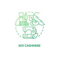 Soy cashmere green gradient concept icon. Vegan friendly. Sustainable textile. Biodegradable product. Soybean fabric idea thin line illustration. Isolated outline drawing vector