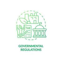 Governmental regulations green gradient concept icon. Bioeconomy monitoring. Bio based materials development idea thin line illustration. Isolated outline drawing vector