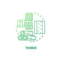 Timber green gradient concept icon. Bio based building. Eco efficient construction. Climate neutral. Lumber abstract idea thin line illustration. Isolated outline drawing vector