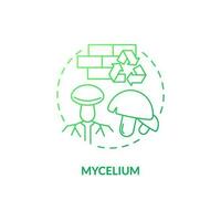 Mycelium green gradient concept icon. Organic material. Sustainable architecture. Mushroom building idea thin line illustration. Isolated outline drawing vector