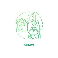 Straw green gradient concept icon. Recyclable material. Compressed blocks. Eco friendly. Natural building idea thin line illustration. Isolated outline drawing vector