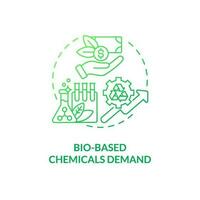 Bio based chemicals demand green gradient concept icon. Global market trend. Biotech industry growing idea thin line illustration. Isolated outline drawing vector