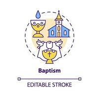 Baptism concept icon. Sacrament of spiritual initiation. Religious practice abstract idea thin line illustration. Isolated outline drawing. Editable stroke vector