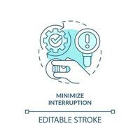 Minimize interruption blue concept icon. Disaster recovery plan benefit abstract idea thin line illustration. Isolated outline drawing. Editable stroke vector