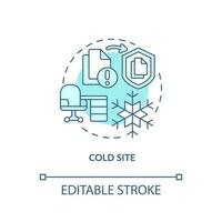 Cold site blue concept icon. Basic infrastructure. Type of disaster recovery abstract idea thin line illustration. Isolated outline drawing. Editable stroke vector