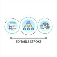 Source control system loop concept icon. Programming process. Software management tools abstract idea thin line illustration. Isolated outline drawing. Editable stroke vector