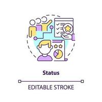 Status concept icon. Competitive activities. Game mechanics in gamification abstract idea thin line illustration. Isolated outline drawing. Editable stroke vector