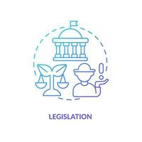 Farming legislation blue gradient concept icon. Agriculture laws regulation. Farm business justice abstract idea thin line illustration. Isolated outline drawing vector