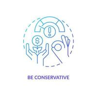 Conservative business strategy blue gradient concept icon. Efficiently agricultural conducting. Grow income abstract idea thin line illustration. Isolated outline drawing vector