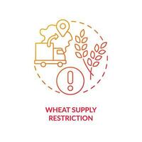 Wheat supply ban red gradient concept icon. Regulate food inflation. International trade restriction abstract idea thin line illustration. Isolated outline drawing vector