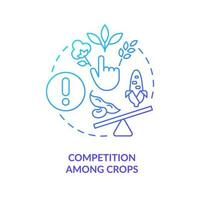 Competition among crops blue gradient concept icon. Profitable plants. Harvest income risk. Agro strategy abstract idea thin line illustration. Isolated outline drawing vector