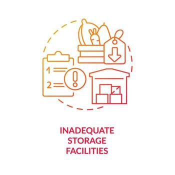 Improper food storage red gradient concept icon. Low farm products security. Agriculture issues abstract idea thin line illustration. Isolated outline drawing vector