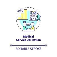 Medical service utilization concept icon. Costly healthcare. Access to medicine abstract idea thin line illustration. Isolated outline drawing. Editable stroke vector