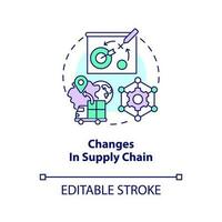 Changes in supply chain concept icon. Healthcare in post pandemic era abstract idea thin line illustration. Isolated outline drawing. Editable stroke vector