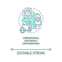 Operational efficiency optimization turquoise concept icon. Improve telecom speed abstract idea thin line illustration. Isolated outline drawing. Editable stroke vector