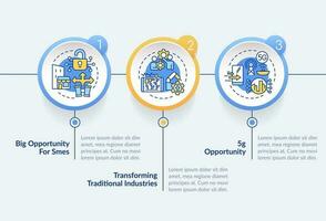 Involve IoT in business circle infographic template. Internet tools. Data visualization with 3 steps. Editable timeline info chart. Workflow layout with line icons vector