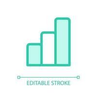 Bar chart pixel perfect glassmorphism ui icon. Data visualization. Comparing. Color filled line element with transparency. Vector pictogram in glass morphism style. Editable stroke