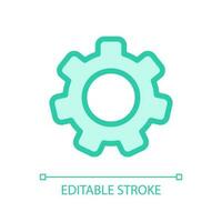 Settings gear pixel perfect glassmorphism ui icon. Device configuration. Color filled line element with transparency. Vector pictogram in glass morphism style. Editable stroke